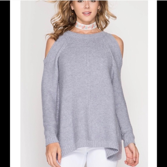 Boutique Tan Cold Shoulder Sweater - Picture 4 of 5